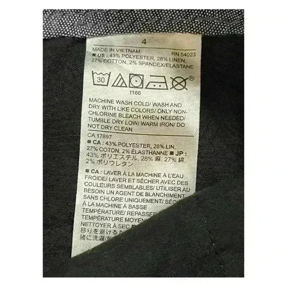 Banana Republic Women's Tie Waist Shorts Size 4 Pinstripe Blue - Picture 6 of 7